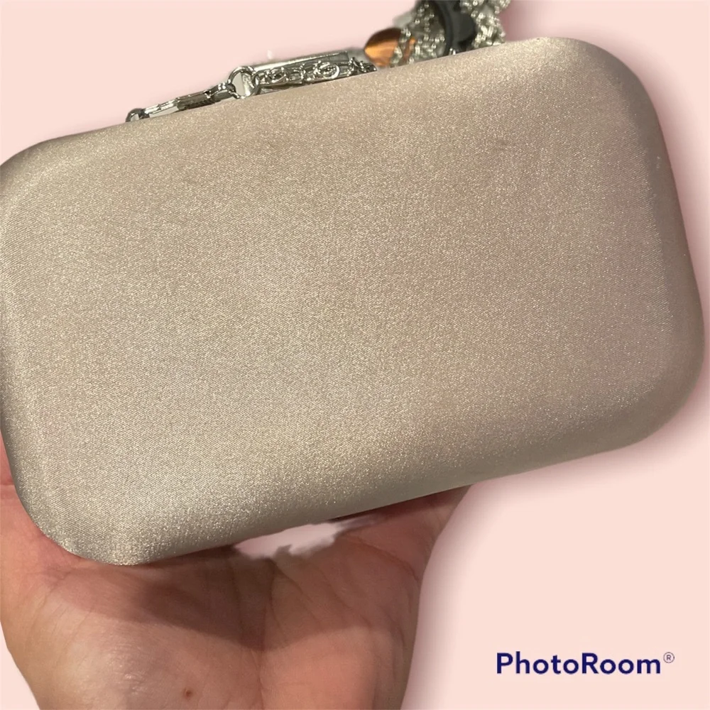 Elegant Blush Colored Clutch with Removable Strap